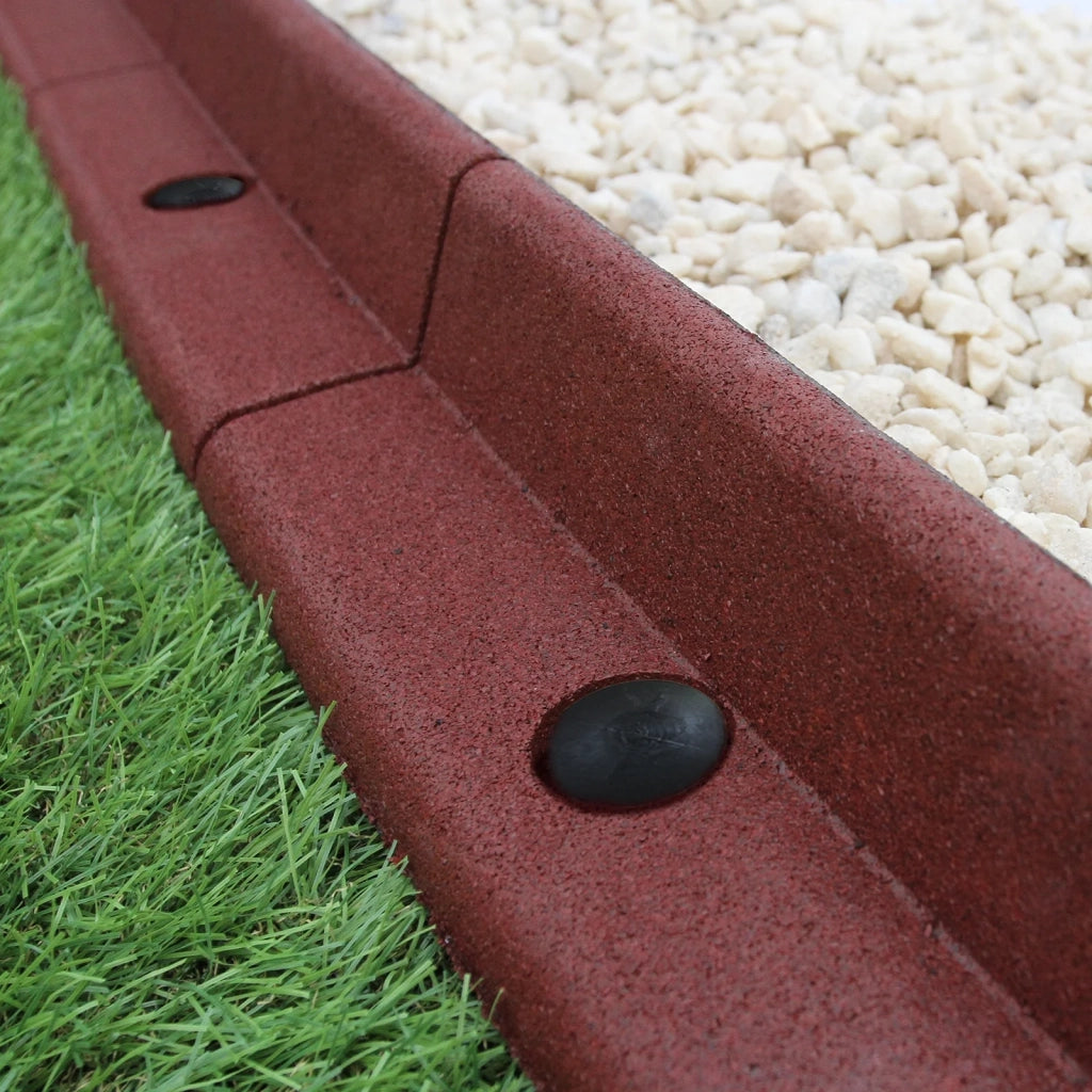 Monster Shop - Bordatura per Aiuole Bordo Prato da Giardino Palizzata Flessibile Fino a 70° in Gomma Resistente agli UV Pezzi da 1.2m - Terracotta - 6 Pezzi