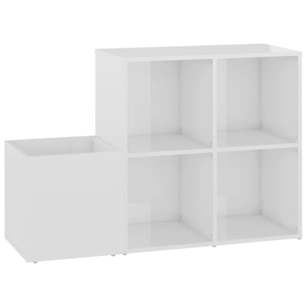 Scarpiera Ingresso-Scaffale per scarpe Bianco Lucido 105x35,5x70 Legno Multistrato