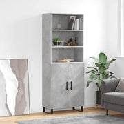 Credenza-Buffet-Armadio da cucina Grigio Cemento 69,5x34x180 cm in Legno Multistrato 527668