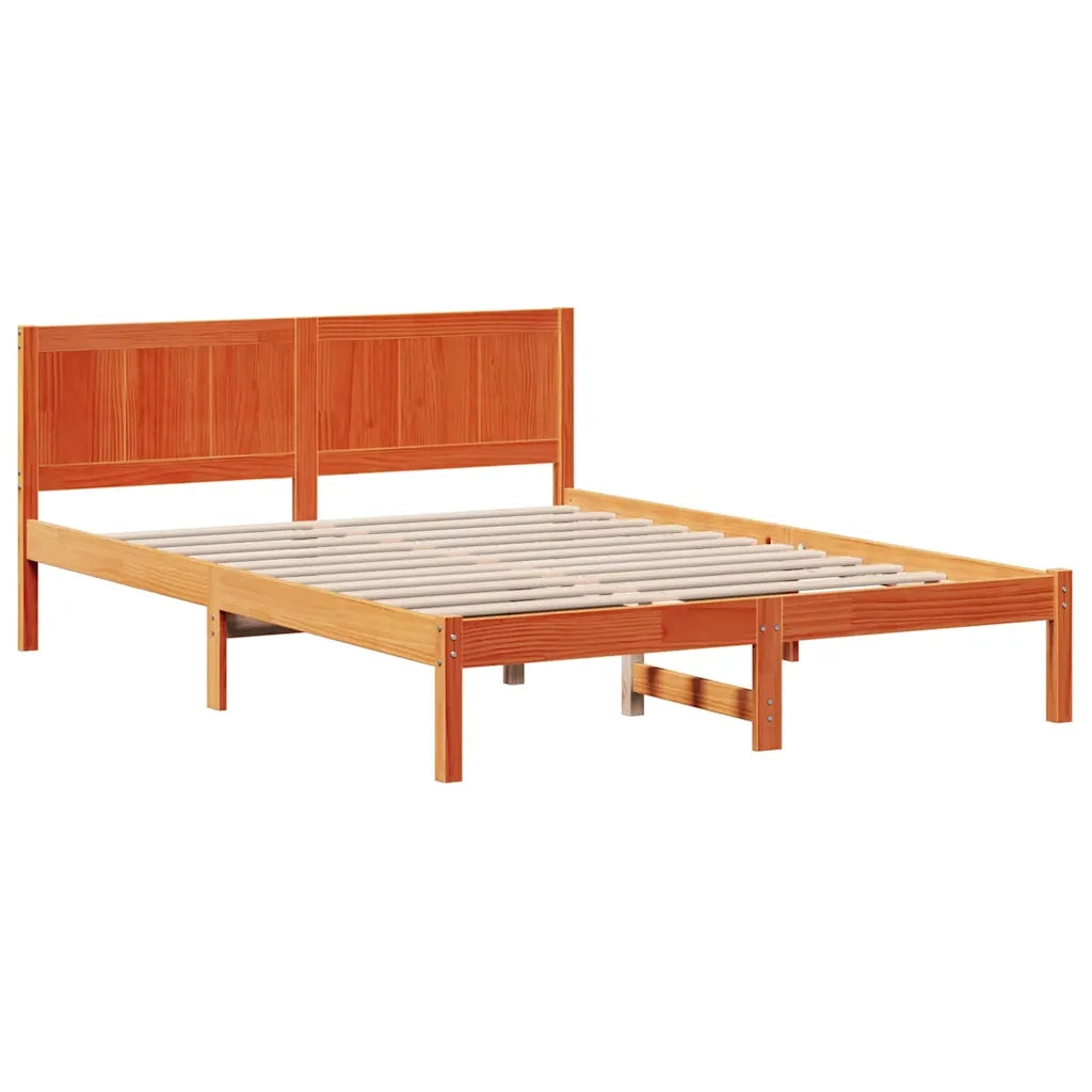 Struttura del letto Marrone 150 x 200 cm Legno massello di pino 872187