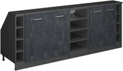 Set di mobili sottotetto Rion, Calcestruzzo nero, 210 cm Set di 5 carcasse armadio profondità 60 cm, adatto per il salvaspazio sotto tetti spioventi
