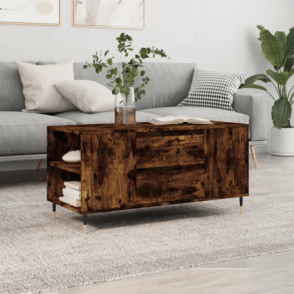 Tavolino da salotto | Tavolino da caff¨¨ | Tavolino da Soggiorno Rovere Fumo 102x44,5x50cm Legno Multistrato