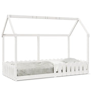 Giroletto Casetta Bambini | Letto Infantile | Lettino Bianco 90x190 cm Legno Massello Pino