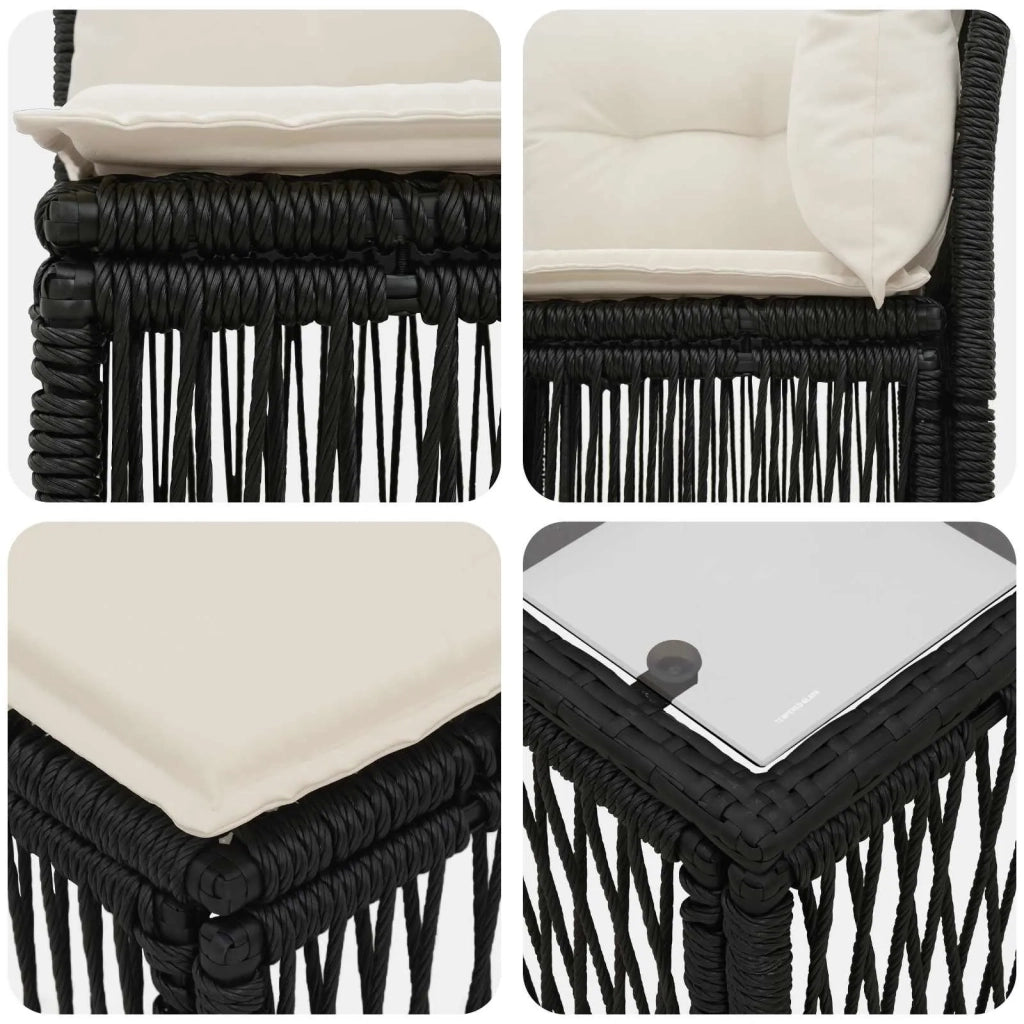 Set Divano da Giardino 6 pz Nero polyrattan 3434134