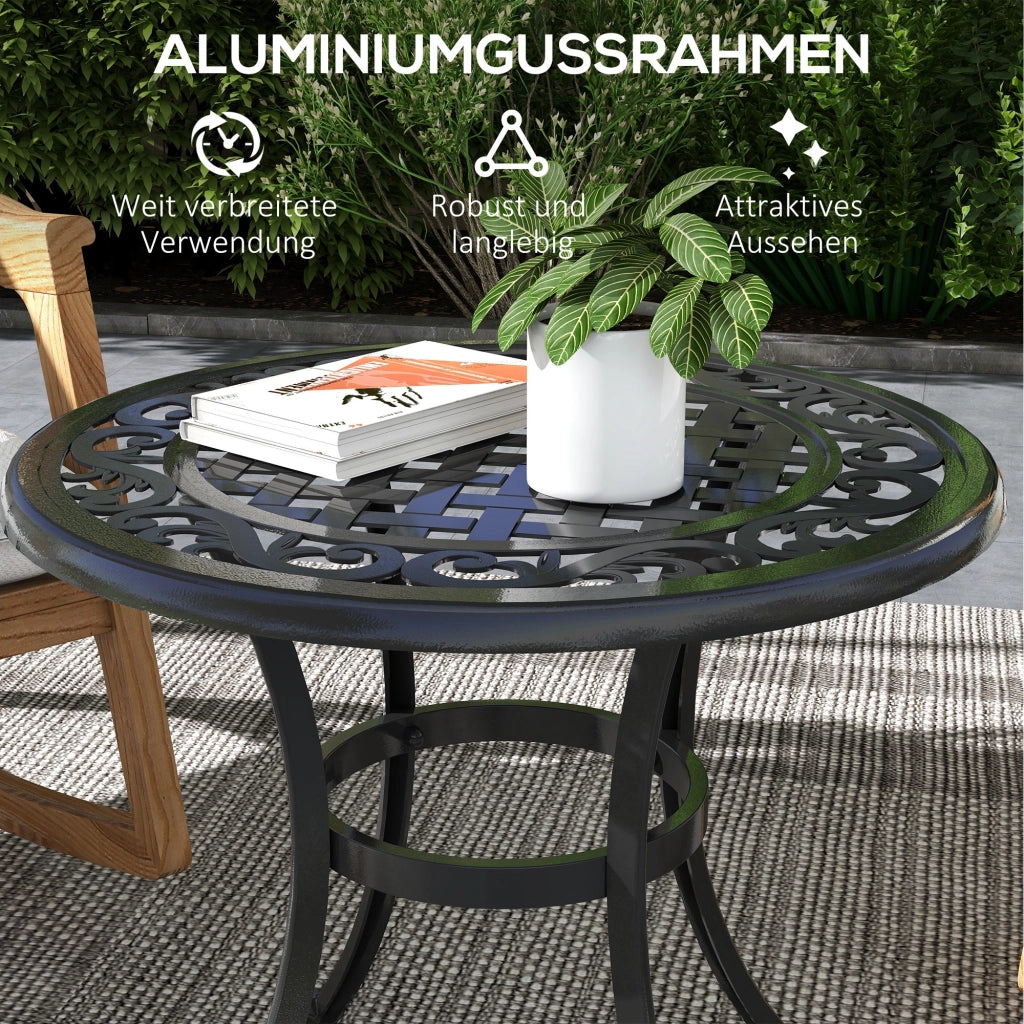Tavolo da giardino ¨C zephmum ¨C Vintage, 60x60x53 cm, Nero
