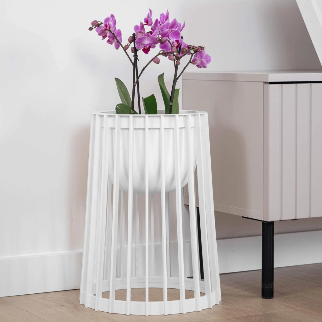 Supporto per fiori bifacciale KADAX Loft, bianco, 53,5 cm + 2 inserti