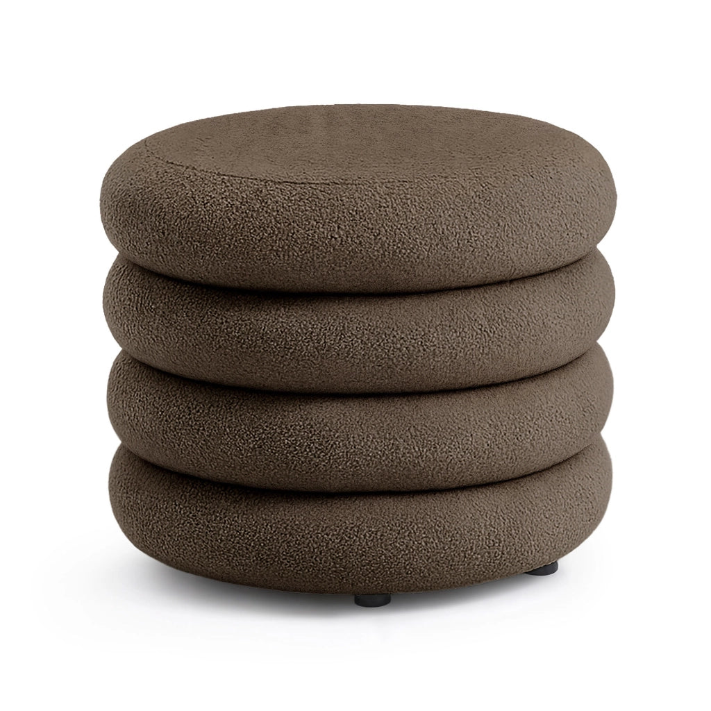 Pouf contenitore cilindrico in tessuto teddy 55 cm MOLLIS Bronzo