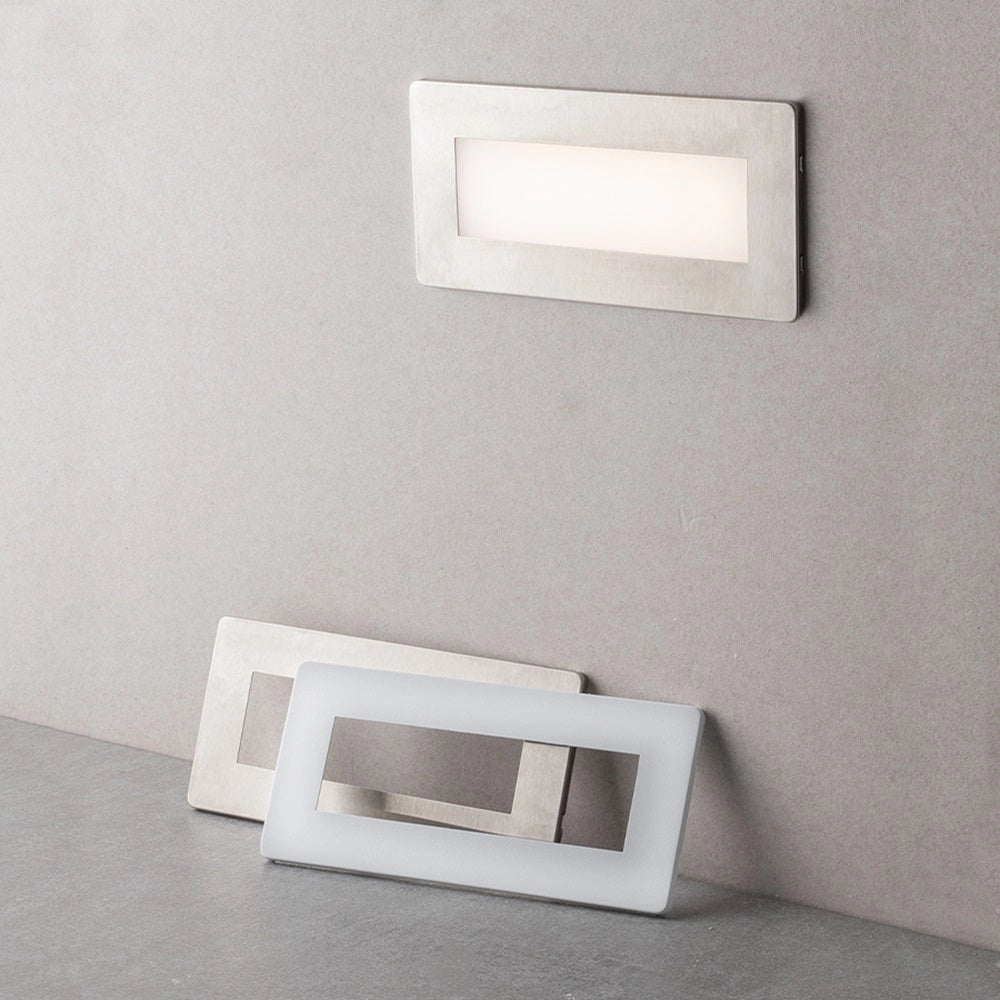 Faretto segnapassi da esterno Con Placchette intercambiabili lampada da muro IP65 LED 5W ad incasso per scatola 506, CCT 3 Tonalità selezionabile luce fredda Luce calda Luce Naturale