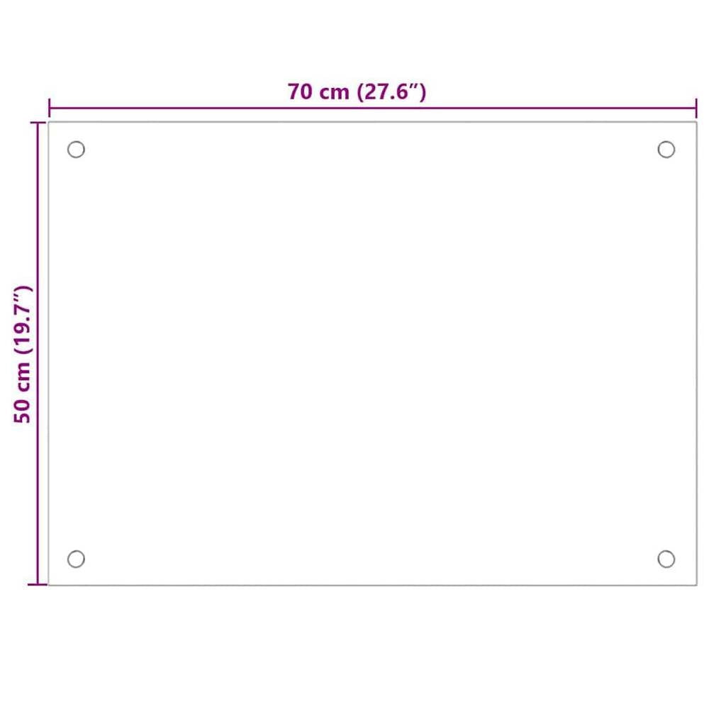 Kitchen Backsplash, Transparent, 70x50 Cm, Tempered Glass