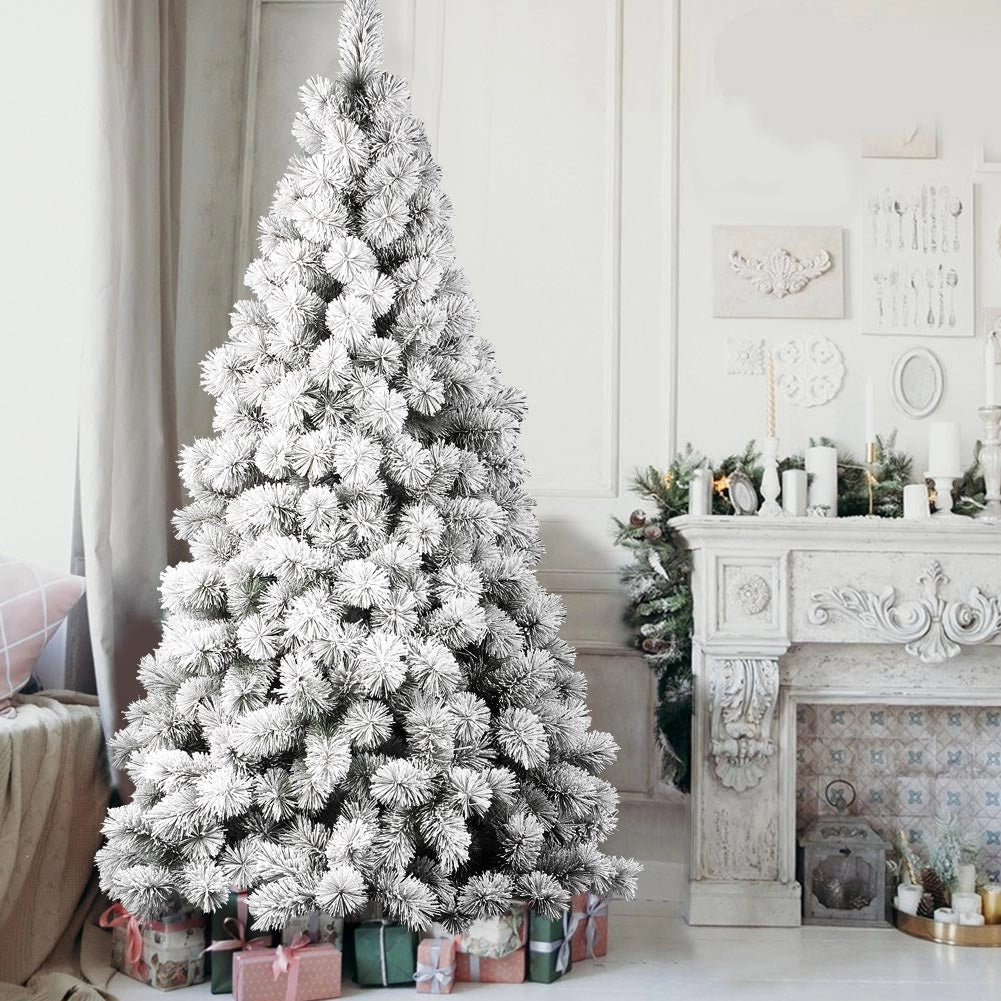 Albero Di Natale Innevato Des Alpes 210cm 468 Rami Super Folto Effetto Neve