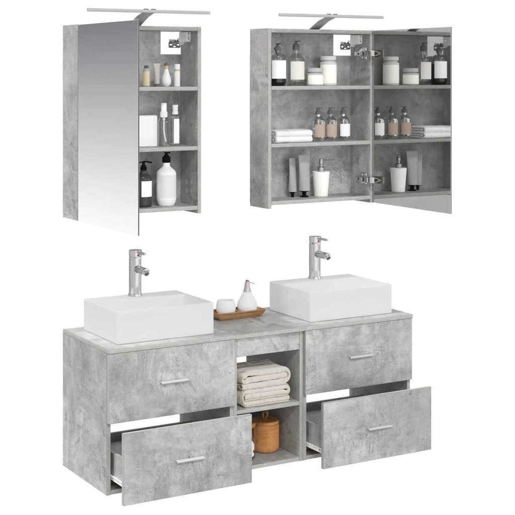 Set di mobili per il bagno 5 pcs Grigio Cemento 3406794