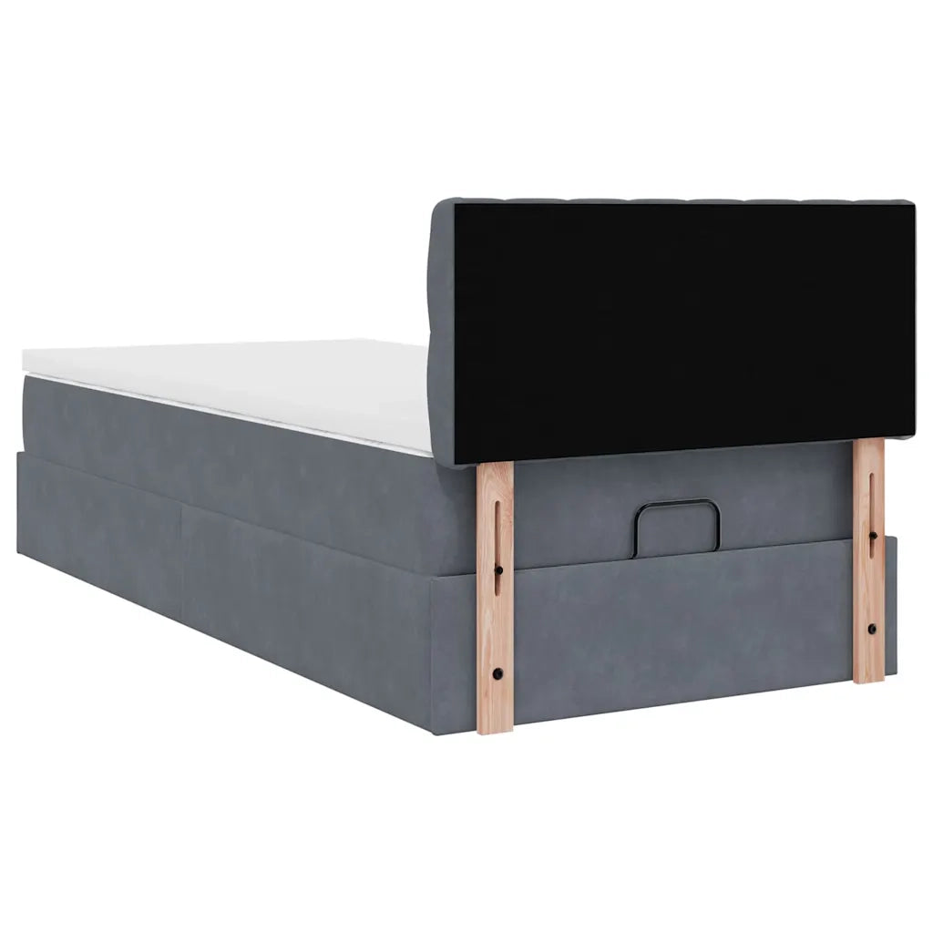 Struttura Letto Pouf con Materasso 90x200 cm in Velluto 3312669