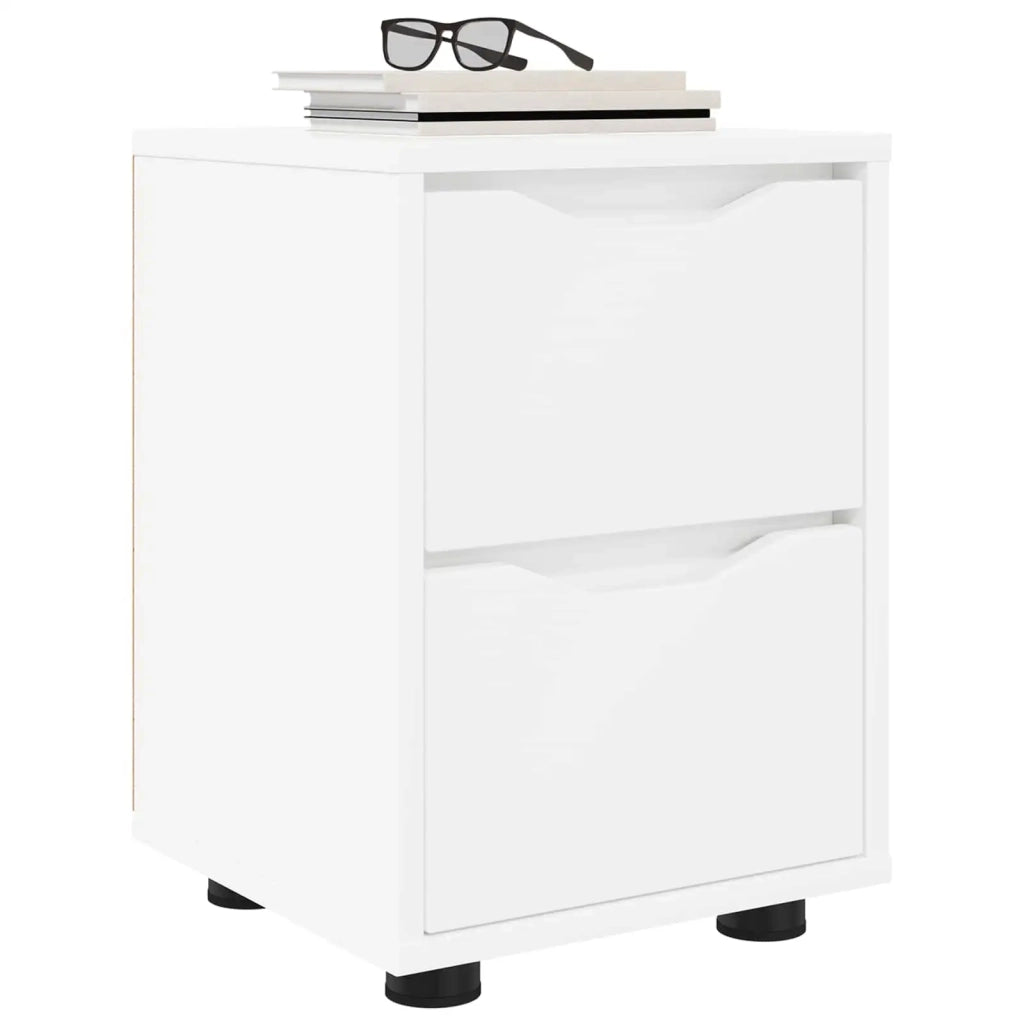 Comodino Bianco 30,5 x 30 x 43 cm Legno multistrato 888797