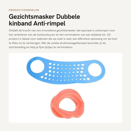 Faccialift - Doppio cinturino per guance - Strumento antirughe - Allenatore labbra in silicone - Cinturino per sollevare il viso - Per la rigenerazione della pelle - 12x8x6 cm