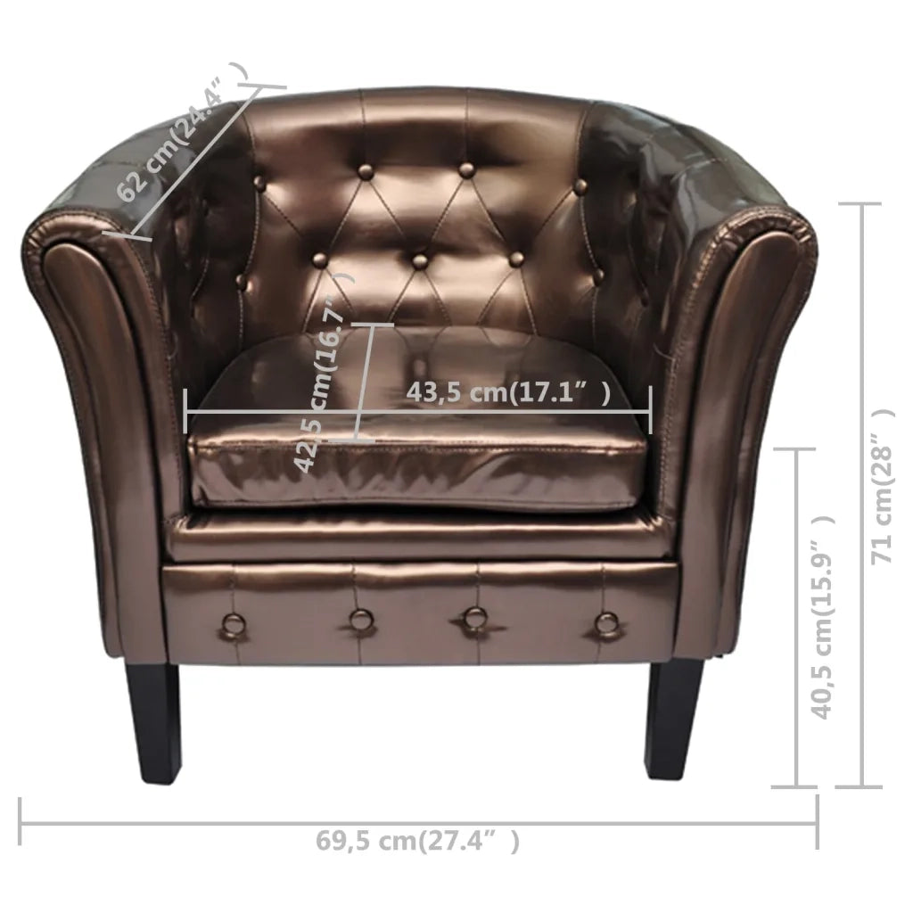 Poltrona Cabriolet Marrone in Similpelle