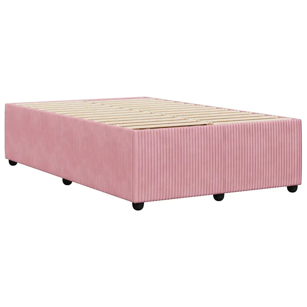 Letto matrimoniale | Letto per adulti | Giroletto Rosa 120x200 cm in Velluto