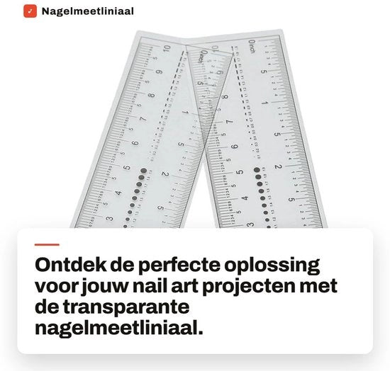 Misuratore di distanza per unghie da 10 pezzi - Misurazione precisa - Portatile - Realizzato in PVC morbido - Translucido con testo chiaro - Righello per unghie