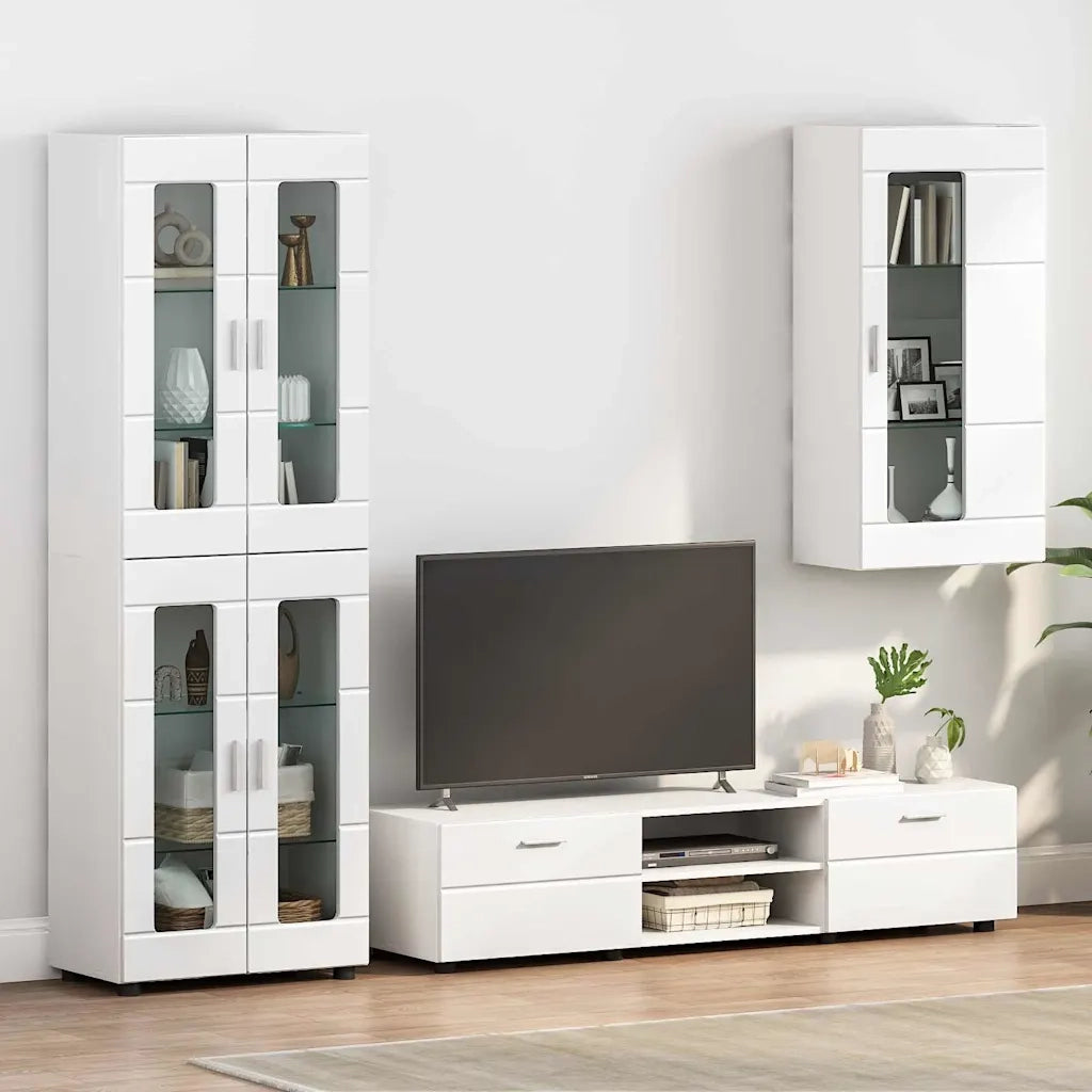Armadio in Legno Bianco Lucido 50 x 29 x 100 cm CFW4957174