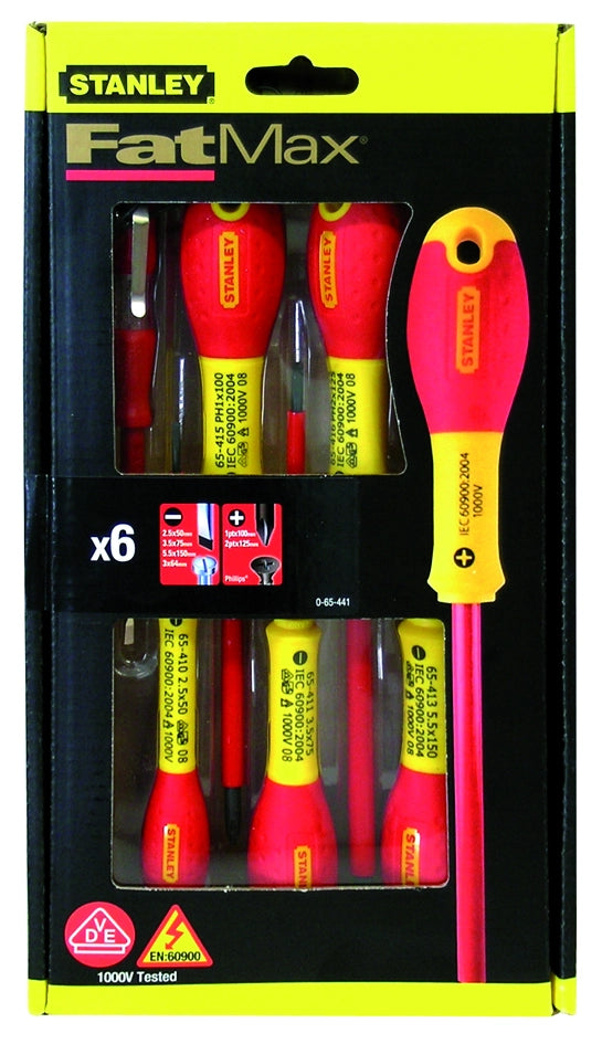 Stanley SERIE GIRAVITI PER ELETTRICISTA FAT MAX 6 PZ.