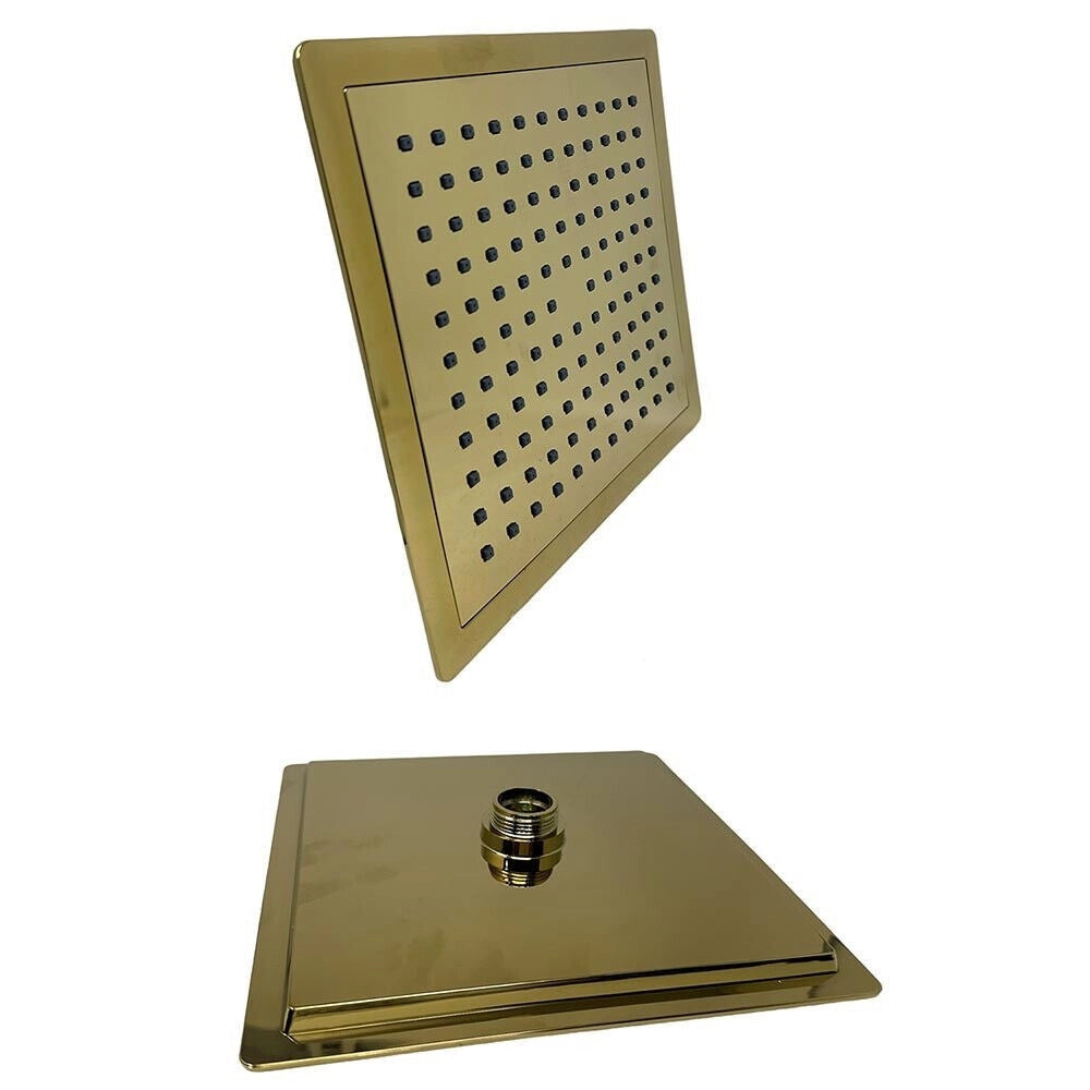 Trade Shop - Saliscendi Bagno Colonna Doccia Miscelatore Oro Soffione Quadrato Doccetta 87305 -