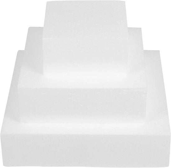 Set di forme di spuma di stirene a forma di torta - 4 blocchi rettangolari di imitazione di torta per la decorazione della torta e il fai da te