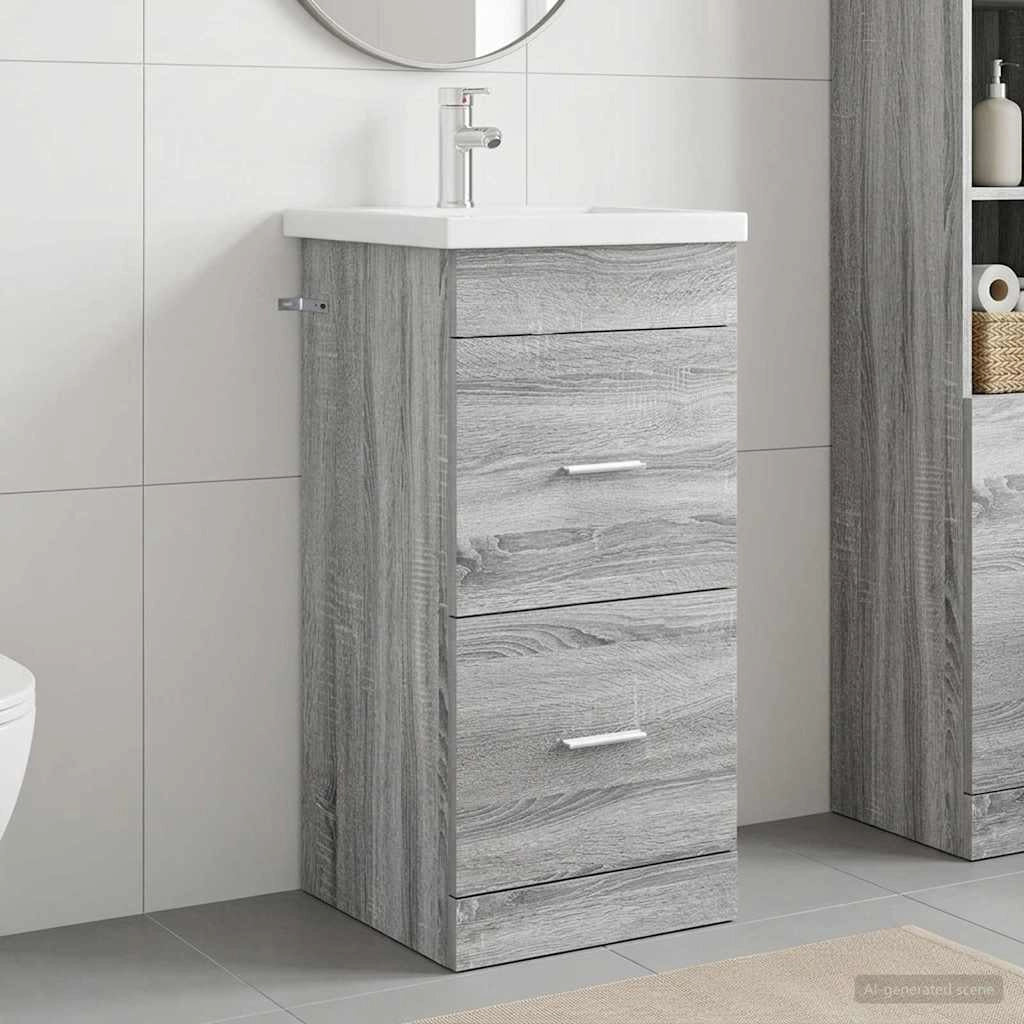 Mobile da bagno con lavabo Sonoma grigio 42 x 40 x 84,5 cm 890701