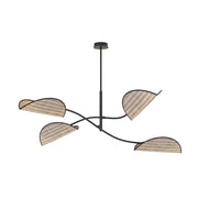 Lampada a sospensione Lotus in acciaio e tessuto effetto velluto