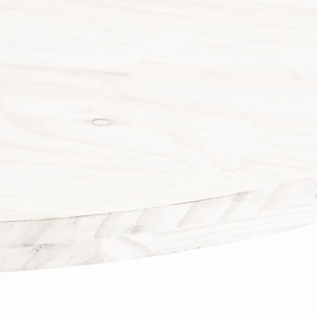 Piano Tavolo Bianco 60x30x2,5cm in Legno Massello di Pino Ovale 824341