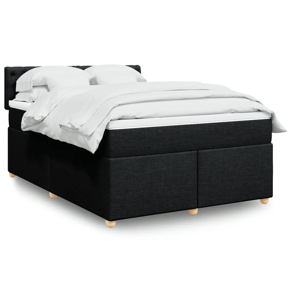 Giroletto a Molle con Materasso Nero 140x190 cm in Tessuto 3288984