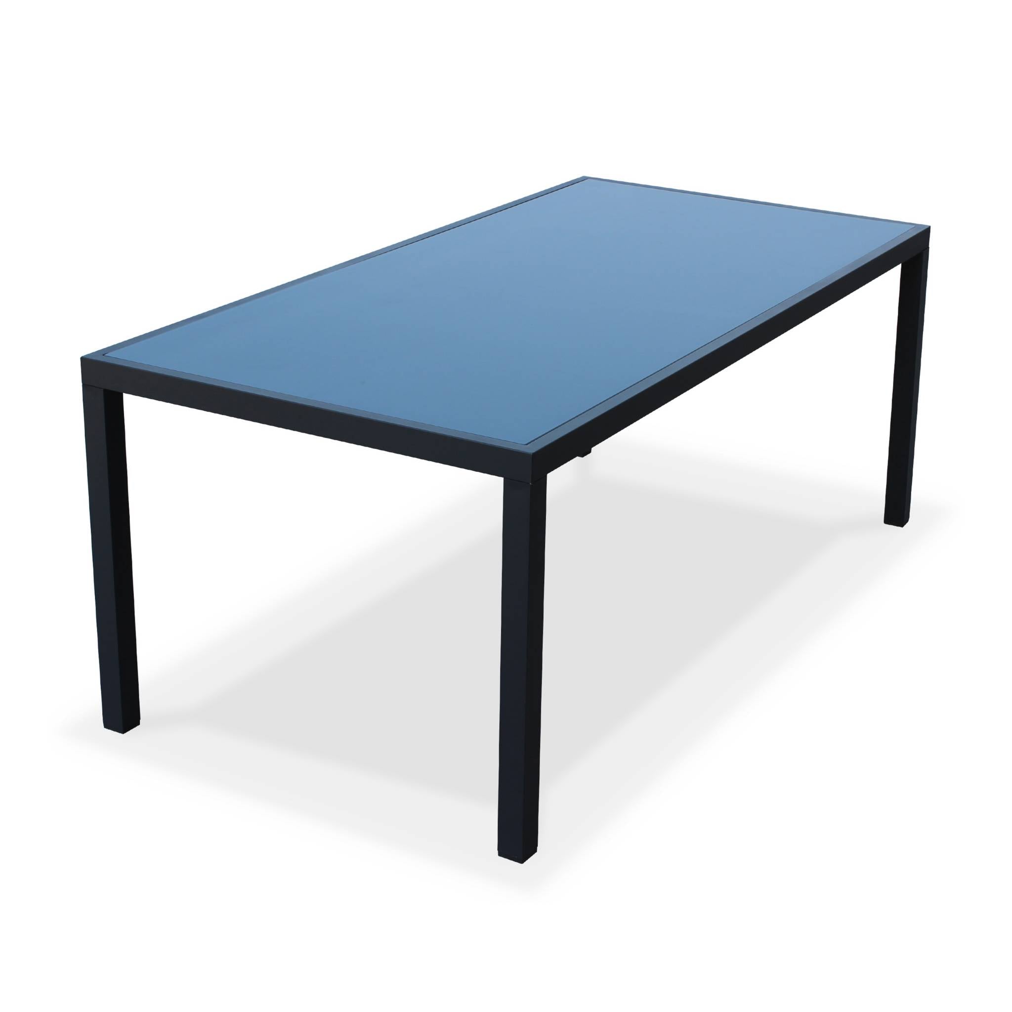 Set tavolo da giardino in alluminio e textilene, 8 posti, 180cm,