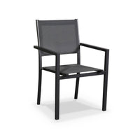 Set tavolo da giardino in alluminio e textilene, 8 posti, 180cm,