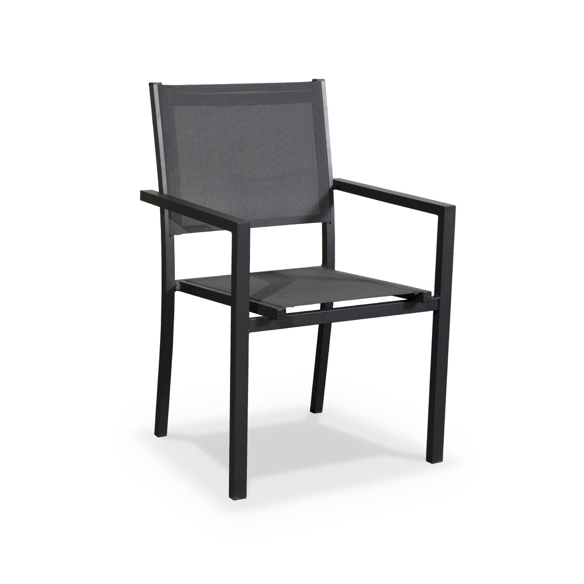 Set tavolo da giardino in alluminio e textilene, 8 posti, 180cm,