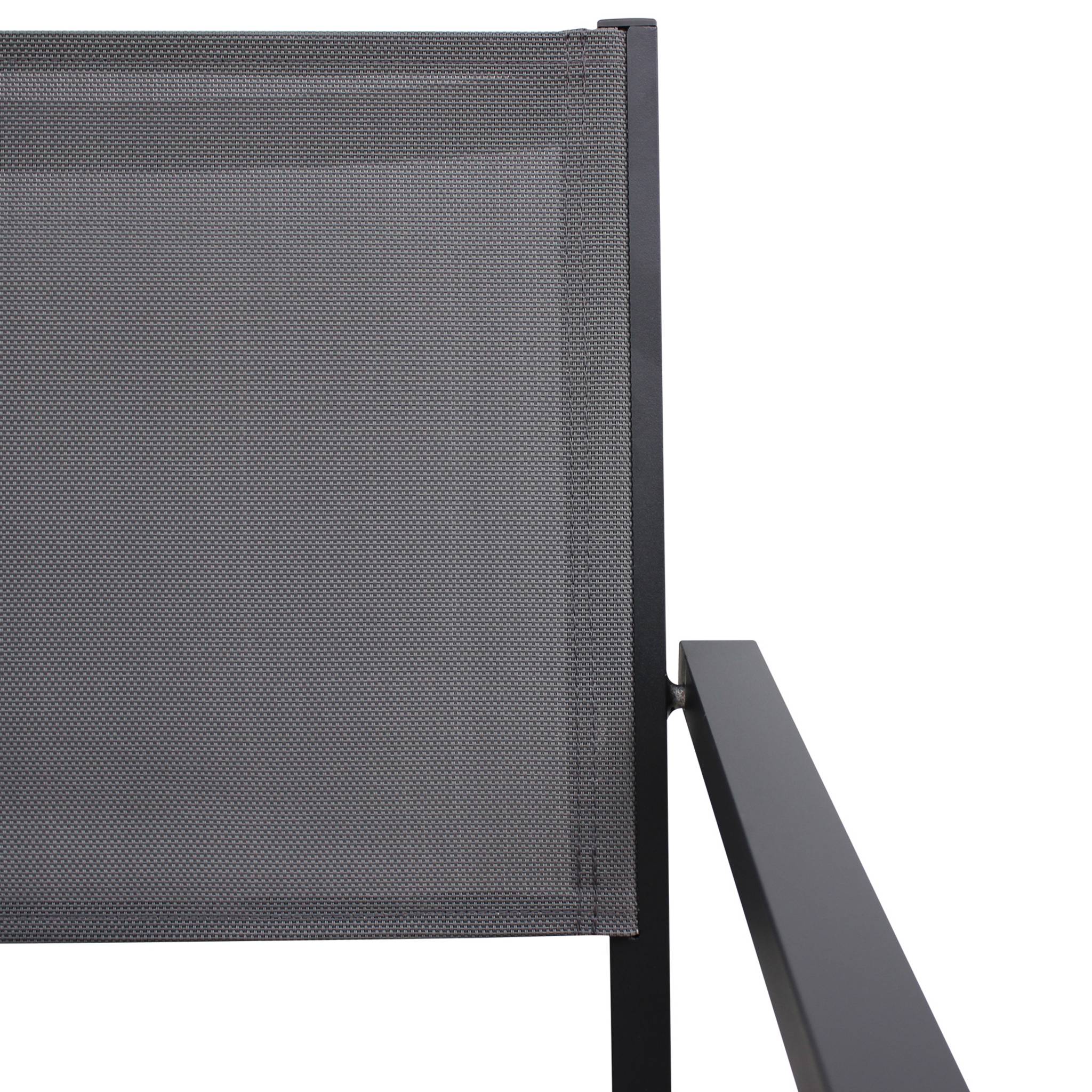 Set tavolo da giardino in alluminio e textilene, 8 posti, 180cm,