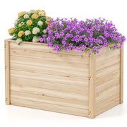 Letto da giardino rialzato in legno, Fioriera elevata con base aperta per piante con radici profonde Naturale-Fioriere