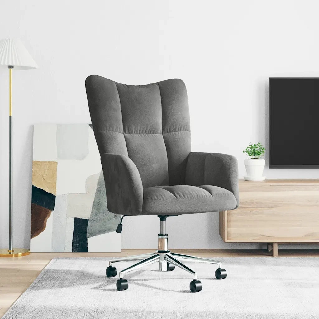 Sedia Relax Grigio Scuro in Velluto 328162