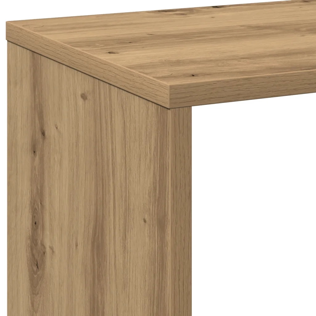 Libreria Divisorio-Scaffale per Libri-Mobile di Stoccaggio Rovere Artigianale 69,5x29x69,5cm Truciolato
