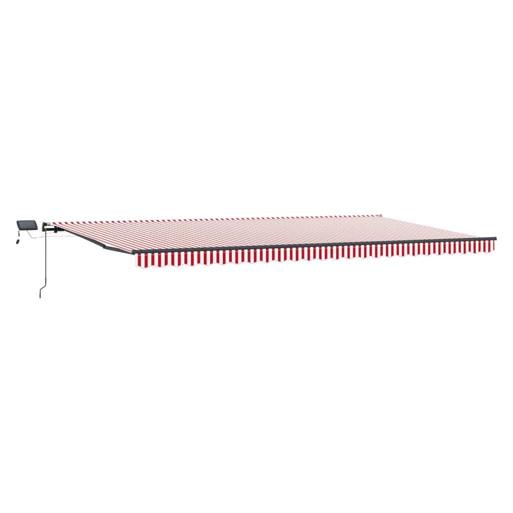 Tenda Retrattile Manuale con Striscia LED Rosso e Bianca 600x350 cm