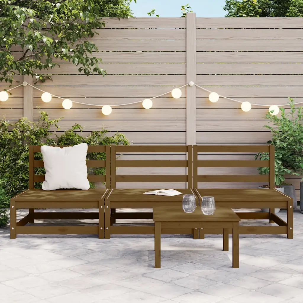 Divani Centrali da Giardino 2pz Ambra in Legno Massello di Pino 805688