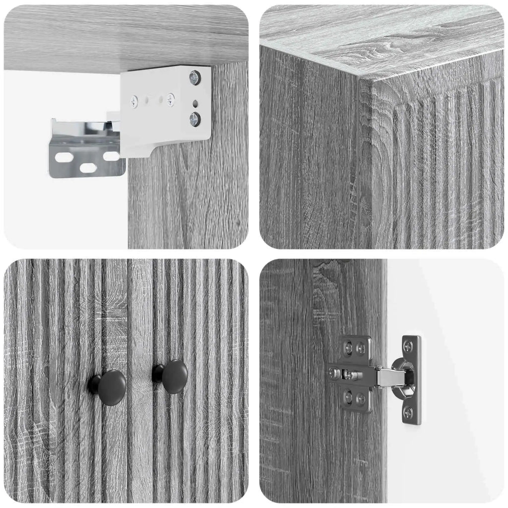 Mobiletto a muro Sonoma grigio 66 x 34,5 x 90 cm 897891