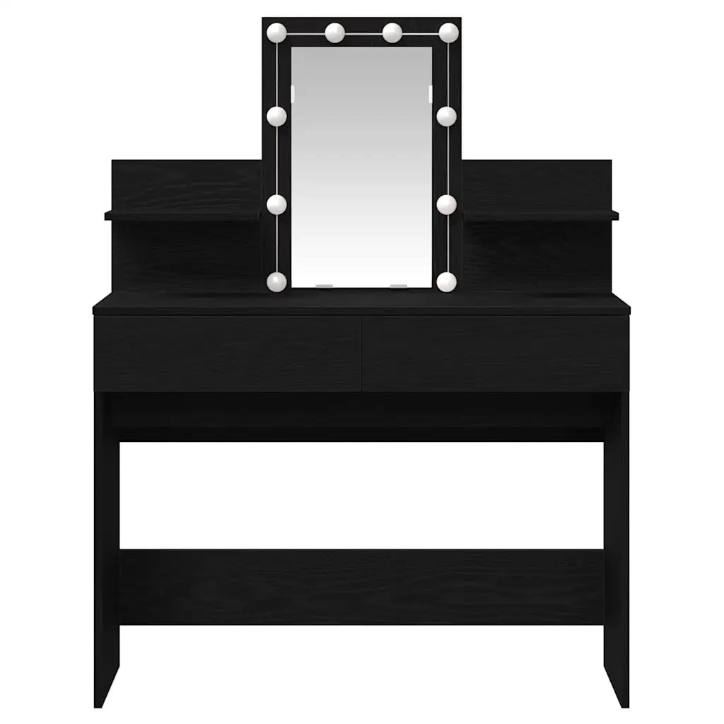 Tavolo da Trucco con cassetto Rovere Nero 100 x 40 x 130 cm 868852
