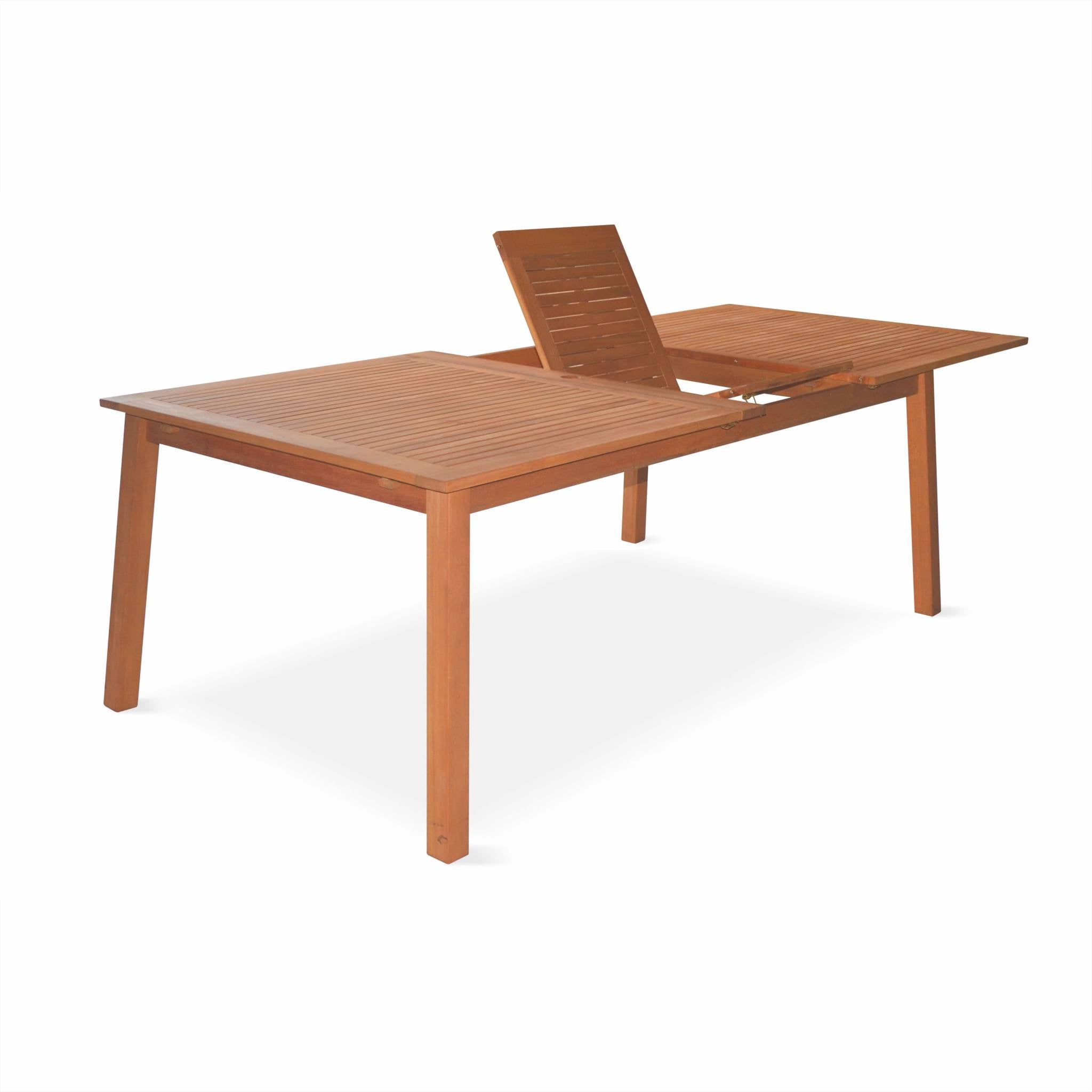 Tavolo da giardino rettangolare allungabile in legno,12 posti, marrone