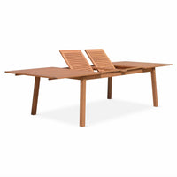 Tavolo da giardino rettangolare allungabile in legno,12 posti, marrone