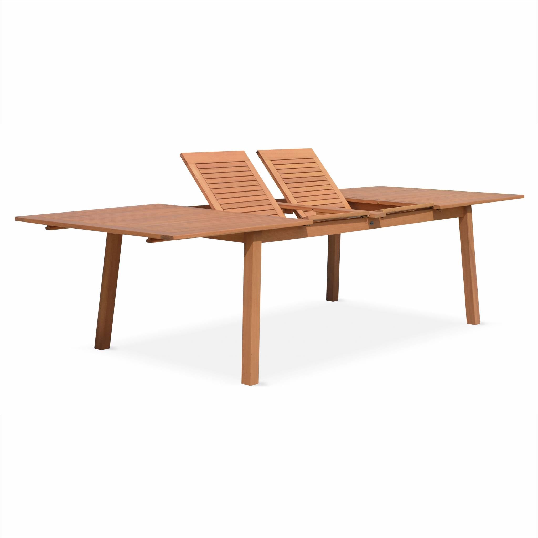 Tavolo da giardino rettangolare allungabile in legno,12 posti, marrone