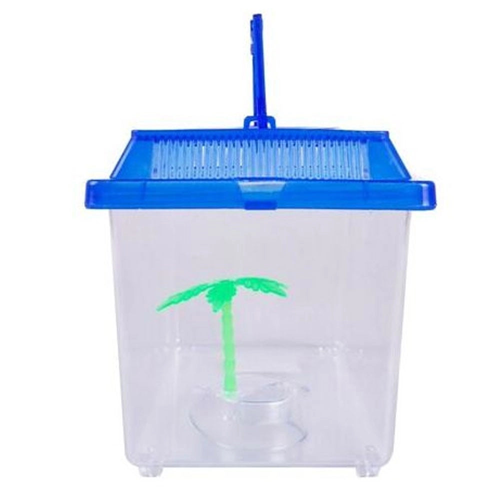 Trade Shop - Acquario Vaschetta Pesci Tartarughe Coperchio Maniglia Presa Aria 18x11x12 Cm -