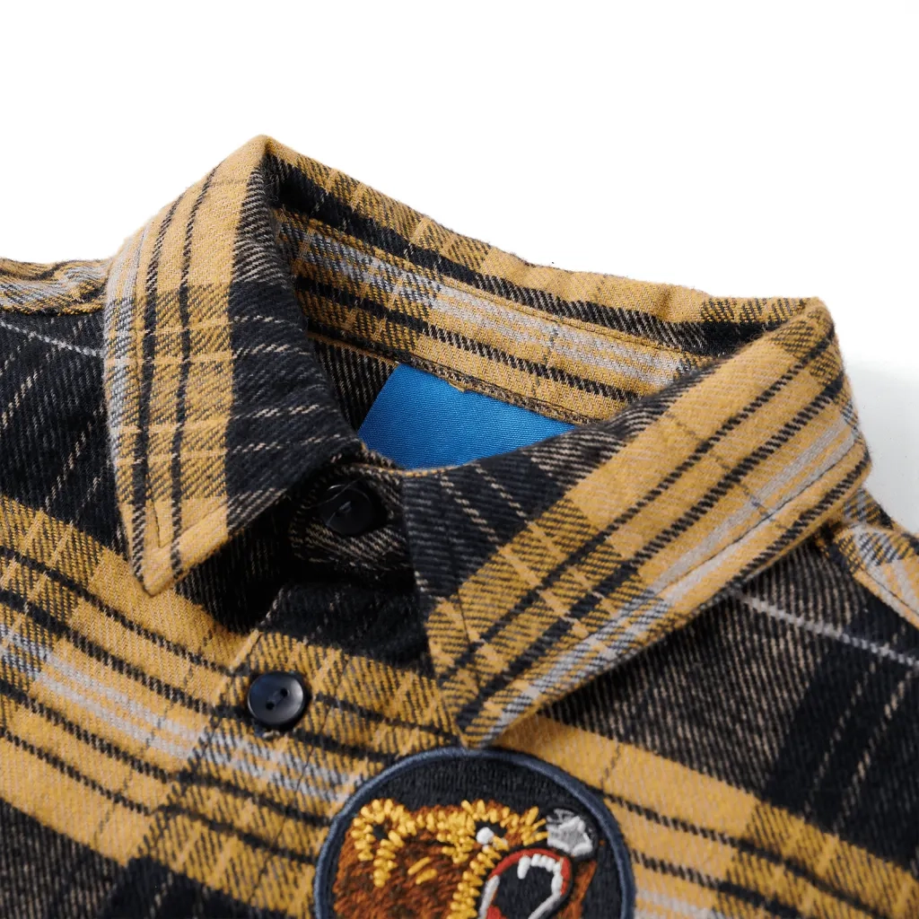 Camicia a Quadri da Bambino Gialla e Nera 92 13414
