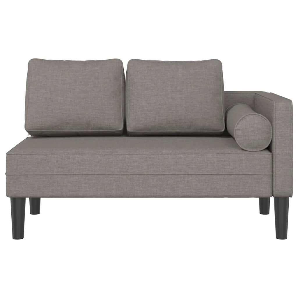 Chaise Longue con Cuscini Tortora in Tessuto CFW3940498