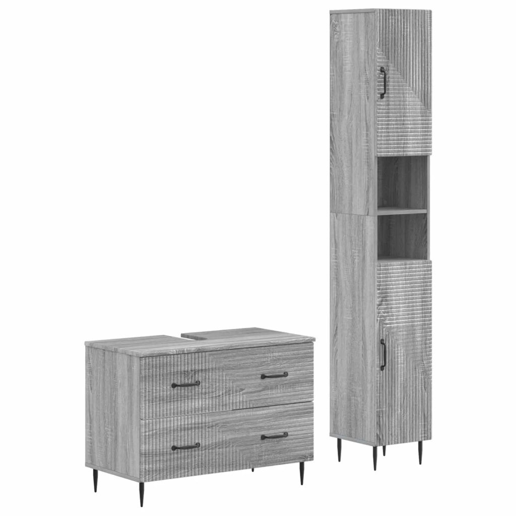 Set di Armadi da Bagno da 2 Pezzi HAARLEM Sonoma grigio 3417537