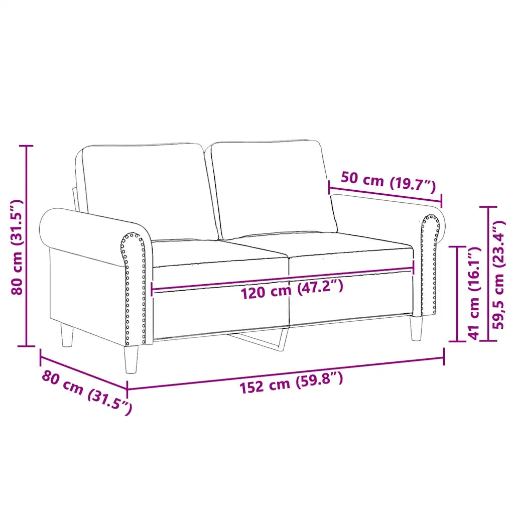 Divano a 2 Posti Grigio Chiaro 120 cm in Velluto 359519