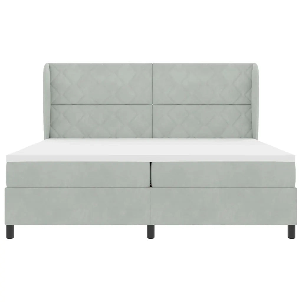 Letto a molle Grigio chiaro 200 x 200 cm Poliestere 3341000