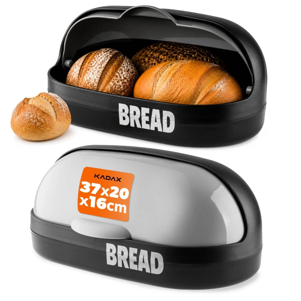 Contenitore per pane KADAX grande con coperchio, colore grigio, moderno.